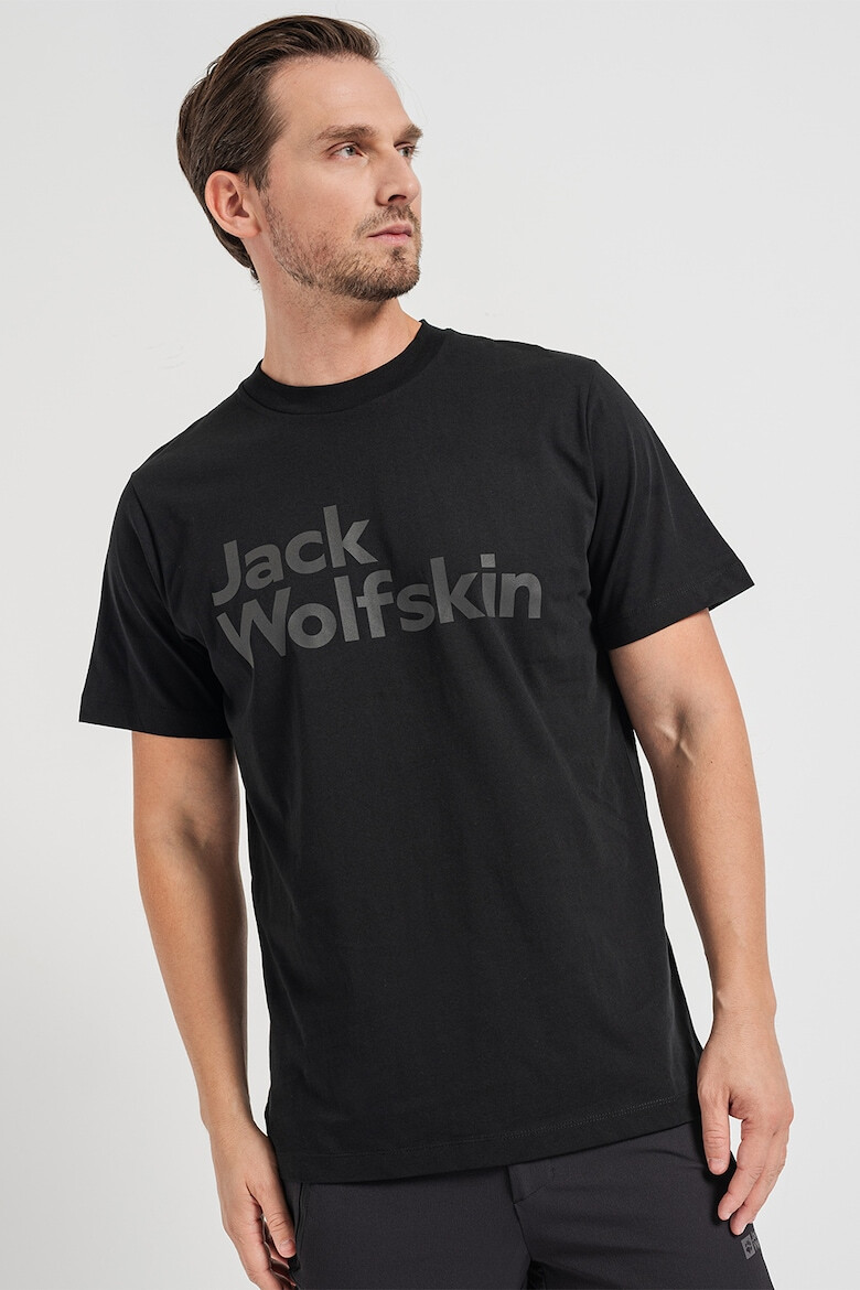 Jack Wolfskin Tricou cu decolteu la baza gatului si logo Essential - Pled.ro