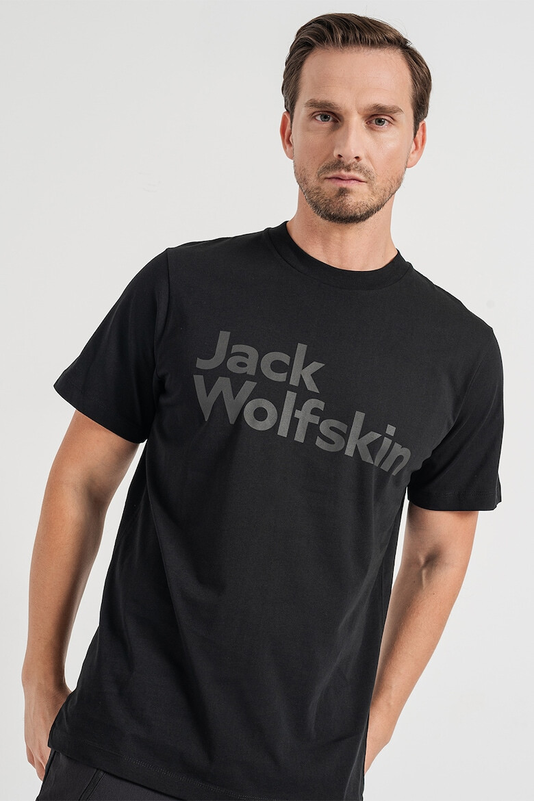 Jack Wolfskin Tricou cu decolteu la baza gatului si logo Essential - Pled.ro