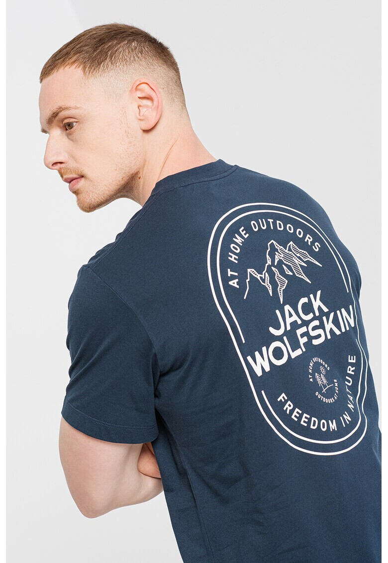 Jack Wolfskin Tricou de bumbac organic cu imprimeu contrastant pe partea din spate - Pled.ro