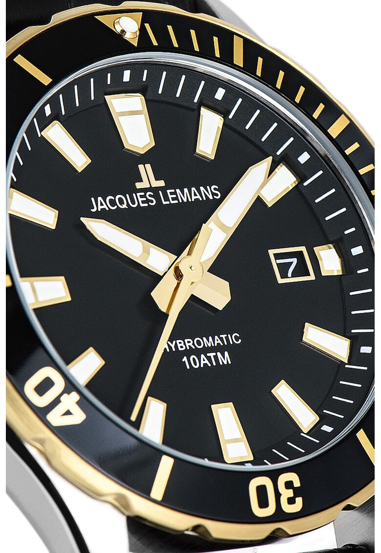 Jacques Lemans Ceas automatic cu o curea de piele - Pled.ro