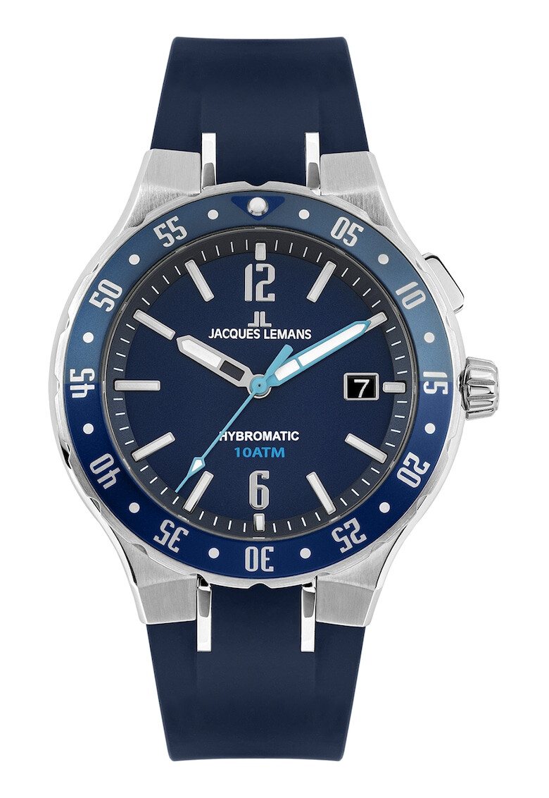 Jacques Lemans Ceas automatic cu o curea de silicon - Pled.ro