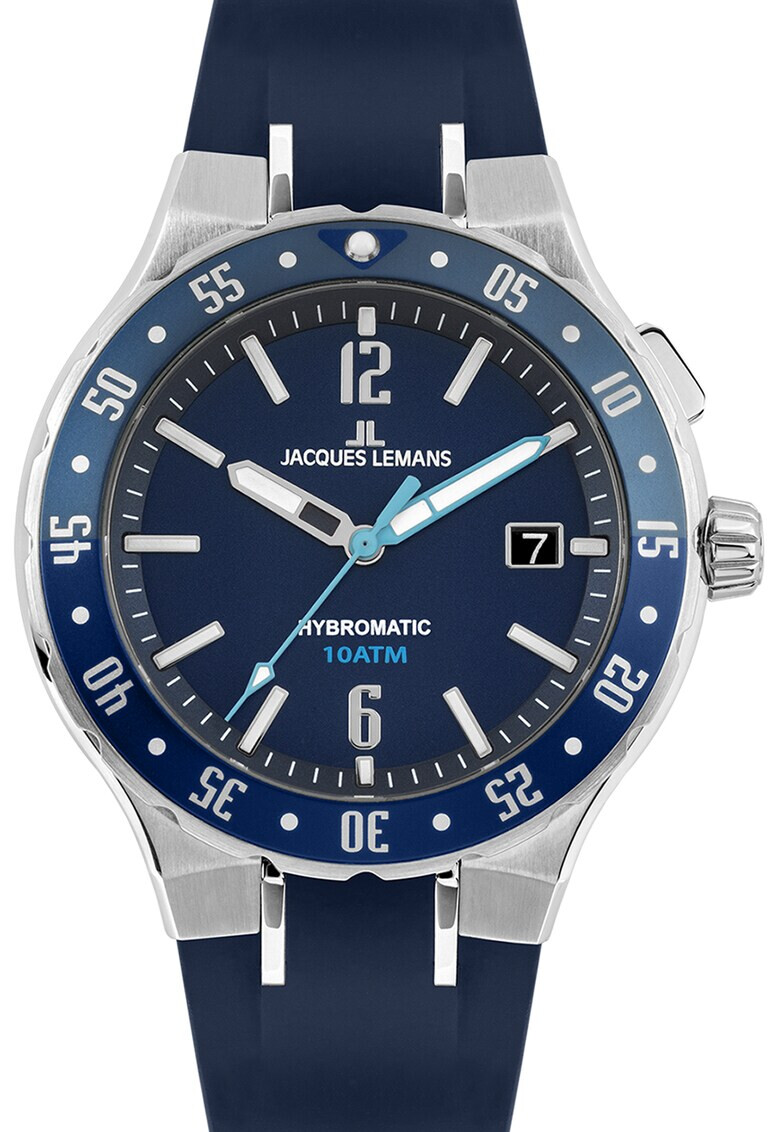 Jacques Lemans Ceas automatic cu o curea de silicon - Pled.ro