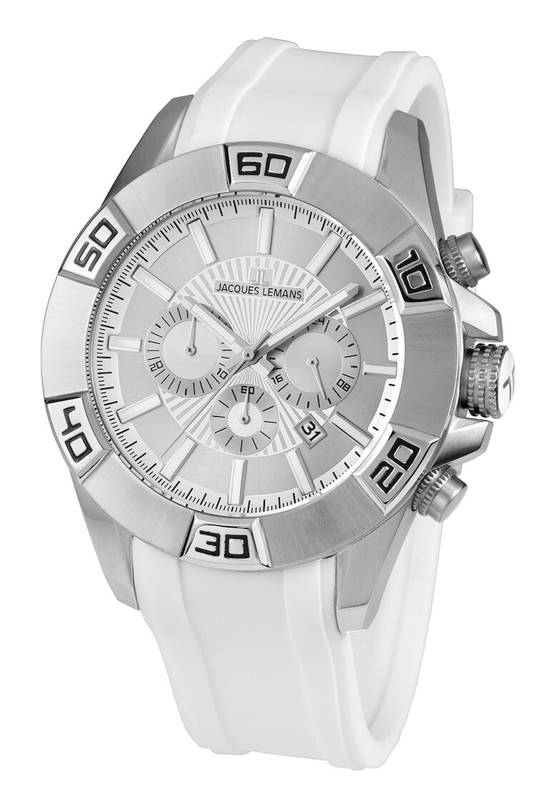 Jacques Lemans Ceas quartz cu o curea de silicon - Pled.ro