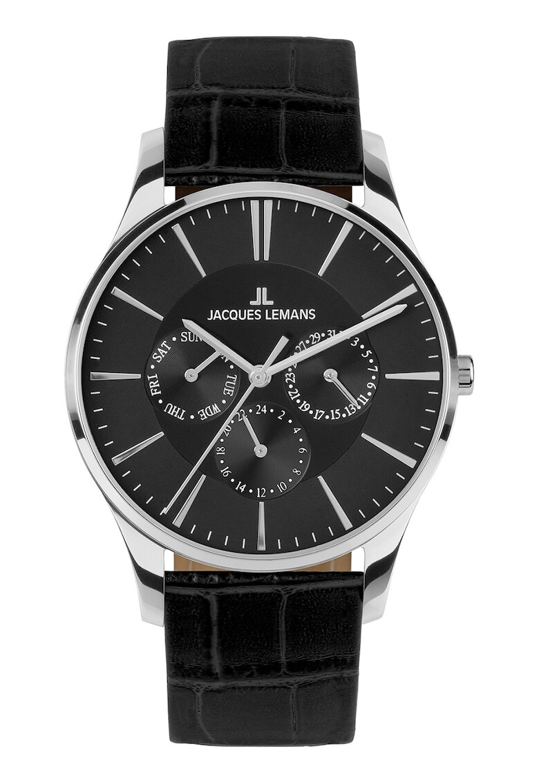 Jacques Lemans Ceas quartz unisex cu o curea de piele - Pled.ro