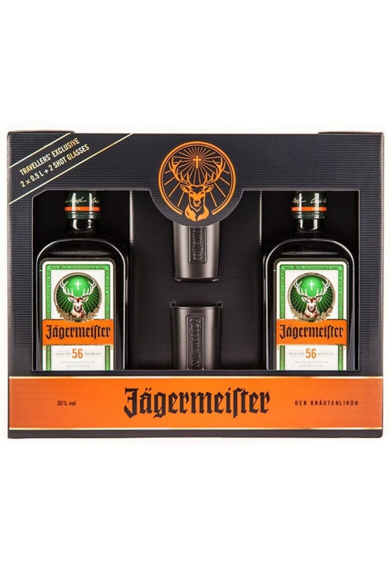 Jagermeister 2*0.5L + 2 PAHARE 35% - Pled.ro