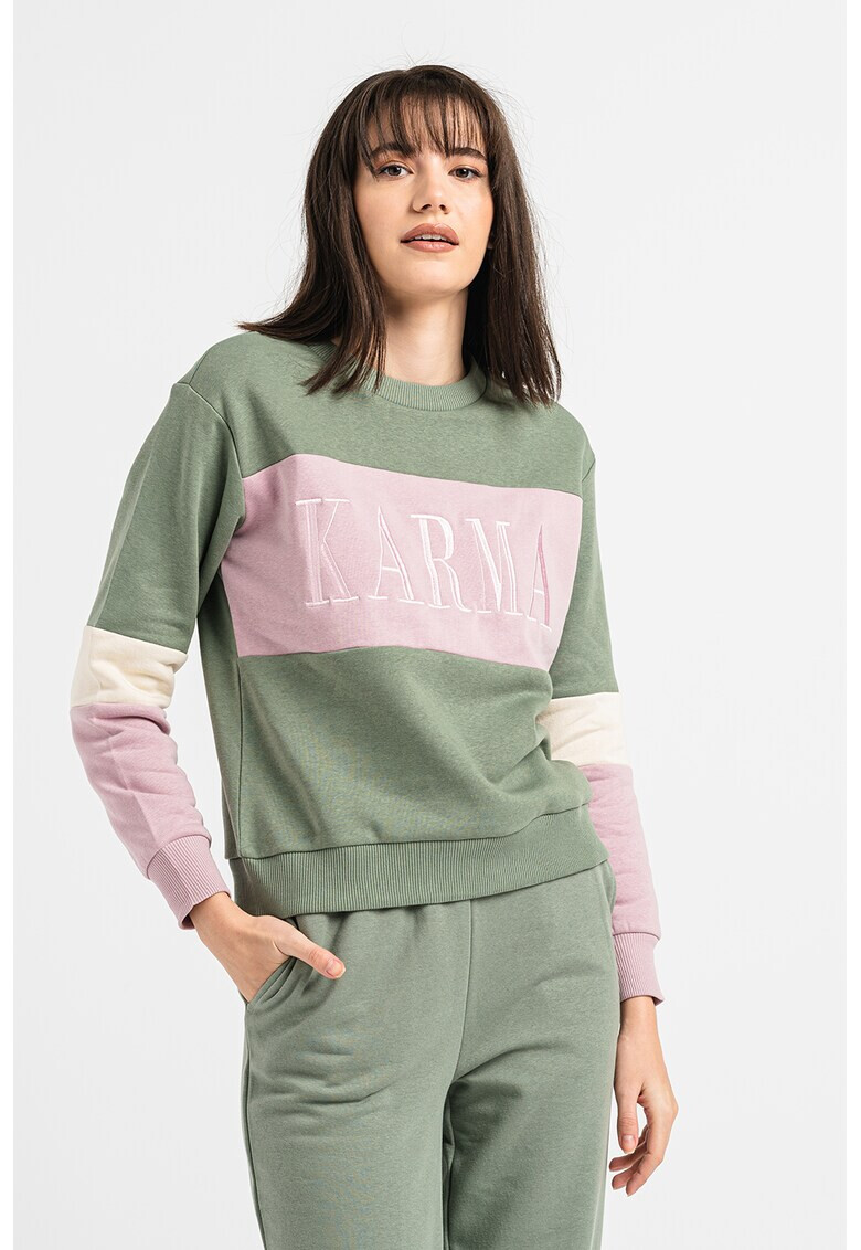 JdY Bluza sport colorblock cu text brodat Paris - Pled.ro