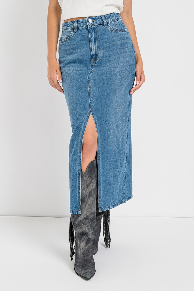 JdY Fusta lunga de denim cu slit frontal - Pled.ro