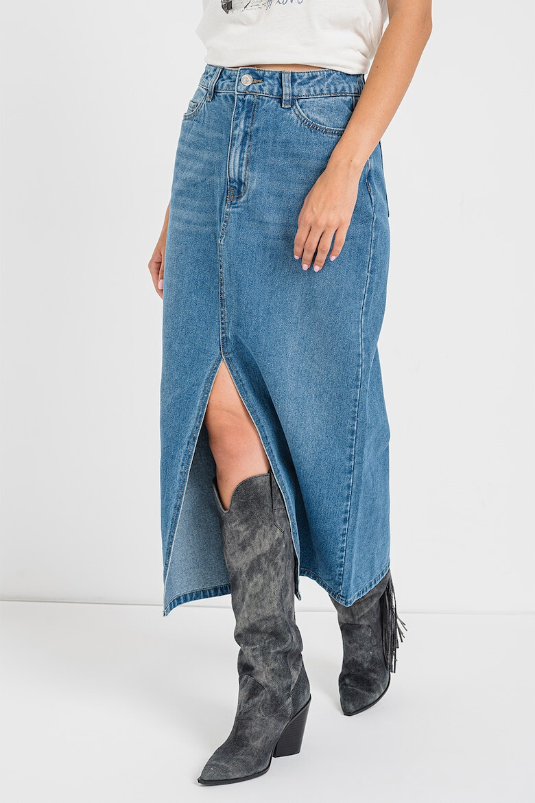 JdY Fusta lunga de denim cu slit frontal - Pled.ro