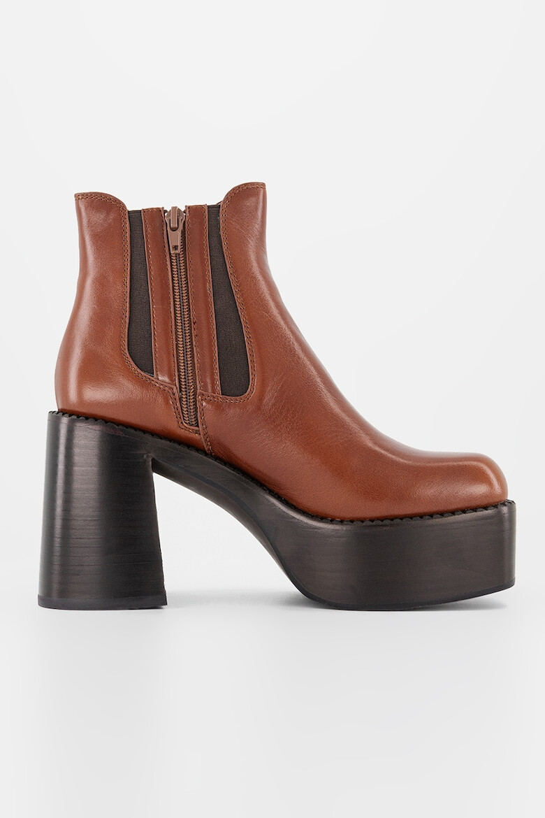 Jeffrey Campbell Botine de piele cu toc masiv - Pled.ro