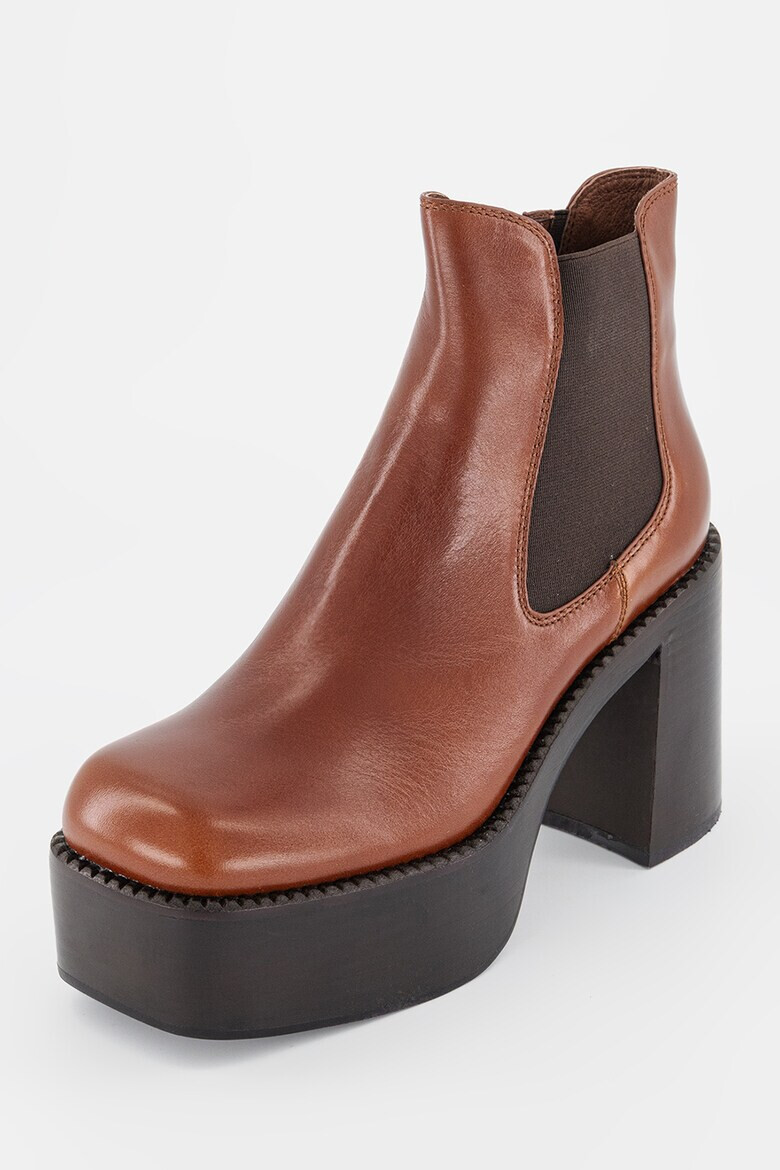 Jeffrey Campbell Botine de piele cu toc masiv - Pled.ro