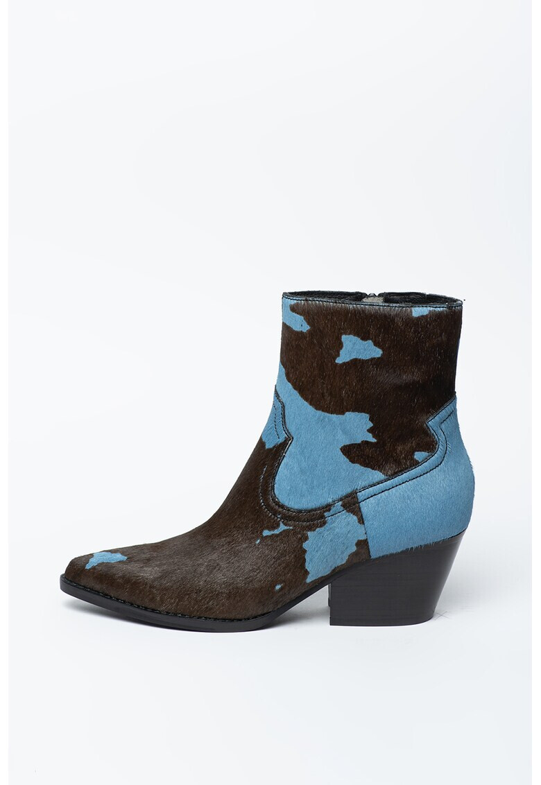 Jeffrey Campbell Ghete cowboy din piele cu par scurt Kelam - Pled.ro