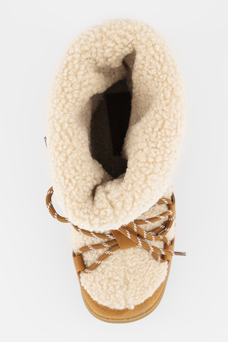 Jeffrey Campbell Ghete flatform cu garnituri de piele si piele shearling sintetica - Pled.ro