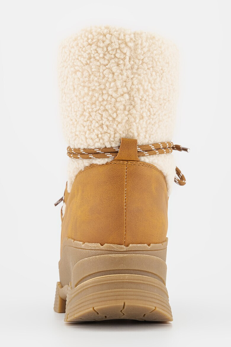 Jeffrey Campbell Ghete flatform cu garnituri de piele si piele shearling sintetica - Pled.ro