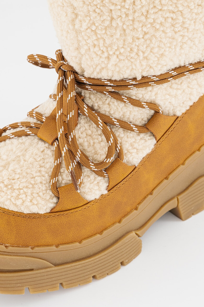 Jeffrey Campbell Ghete flatform cu garnituri de piele si piele shearling sintetica - Pled.ro