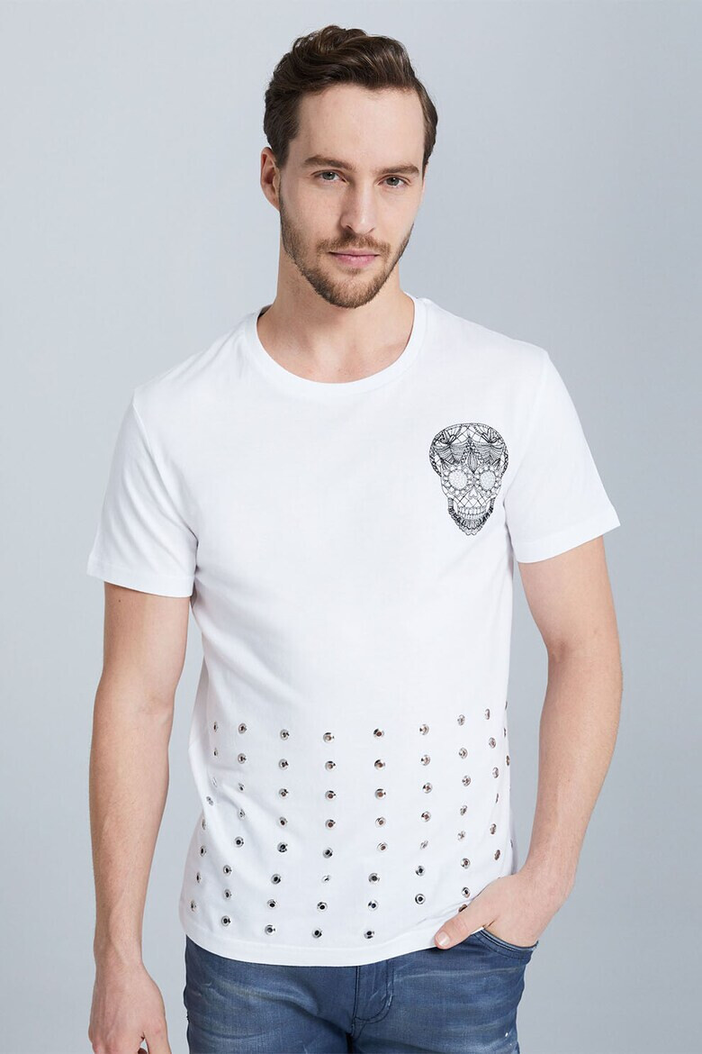 Jeremy Meeks Tricou de bumbac organic cu nituri - Pled.ro