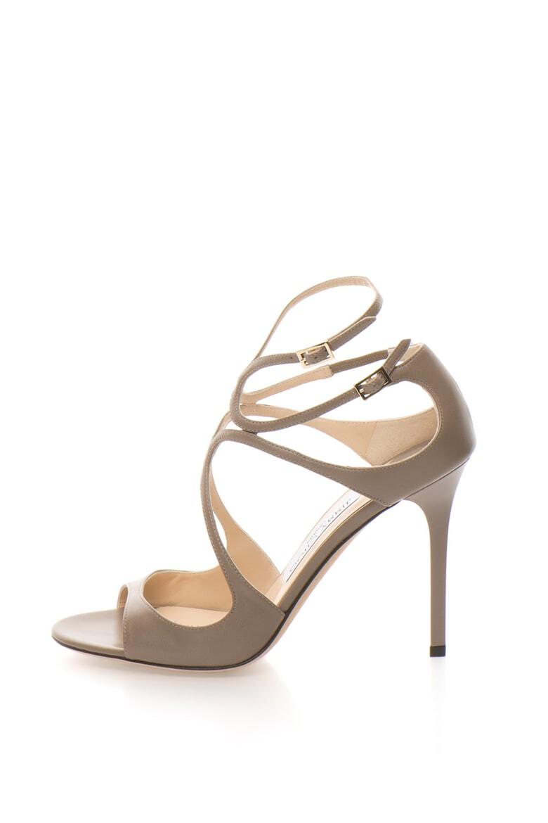 Jimmy Choo Sandale de piele cu barete multiple si toc inalt - Pled.ro