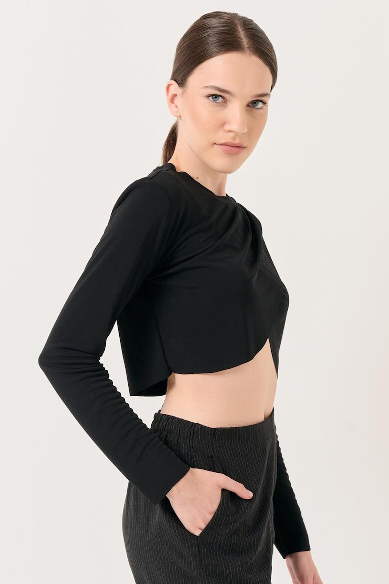 JIMMY KEY Bluza crop cu drapaje - Pled.ro