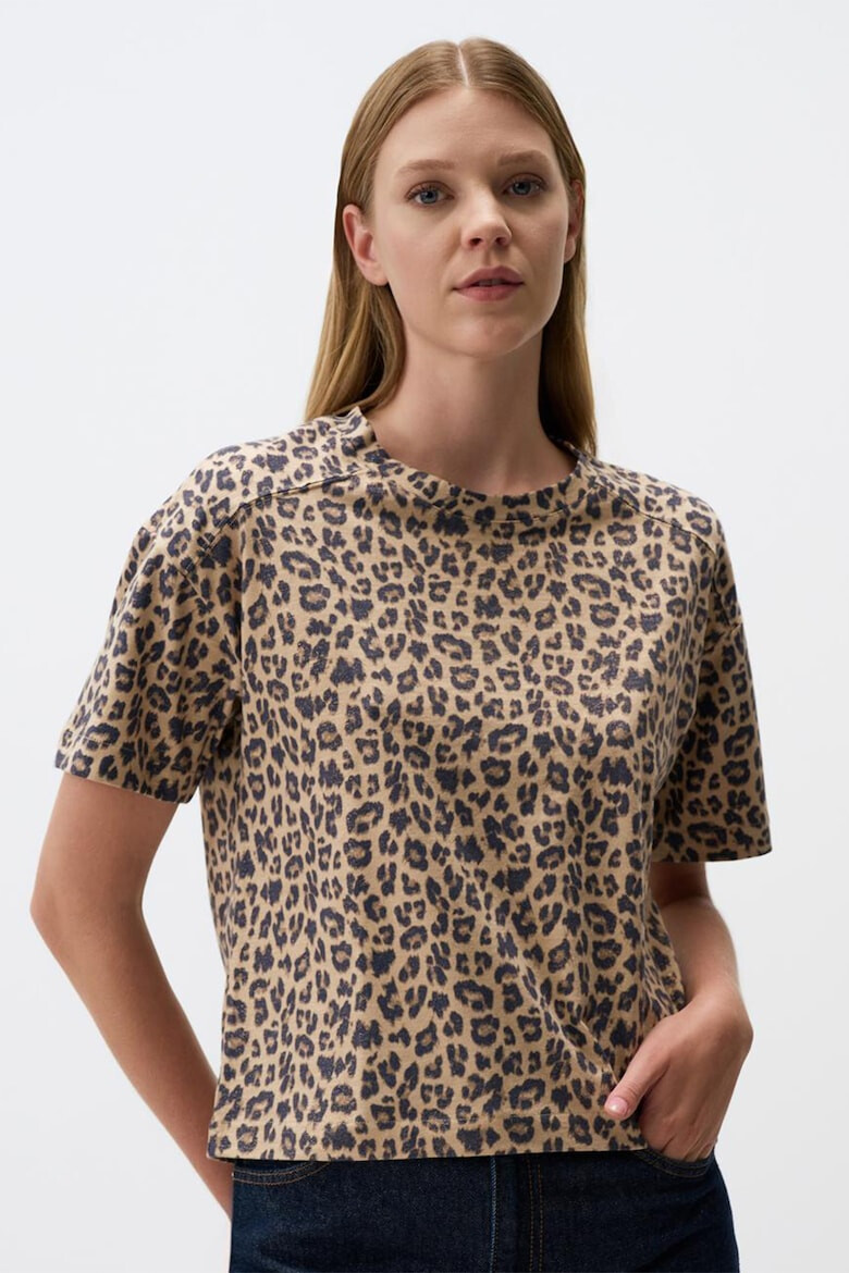 JIMMY KEY Bluza cu animal print si maneci scurte - Pled.ro