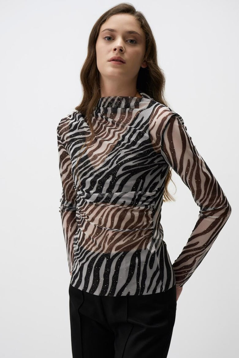 JIMMY KEY Bluza de plasa cu model animal print - Pled.ro