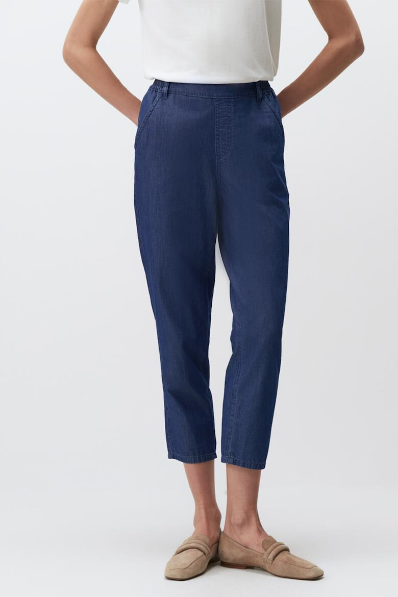 JIMMY KEY Pantaloni crop din chambray - Pled.ro