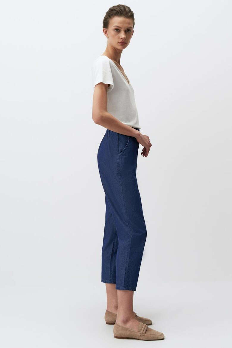 JIMMY KEY Pantaloni crop din chambray - Pled.ro