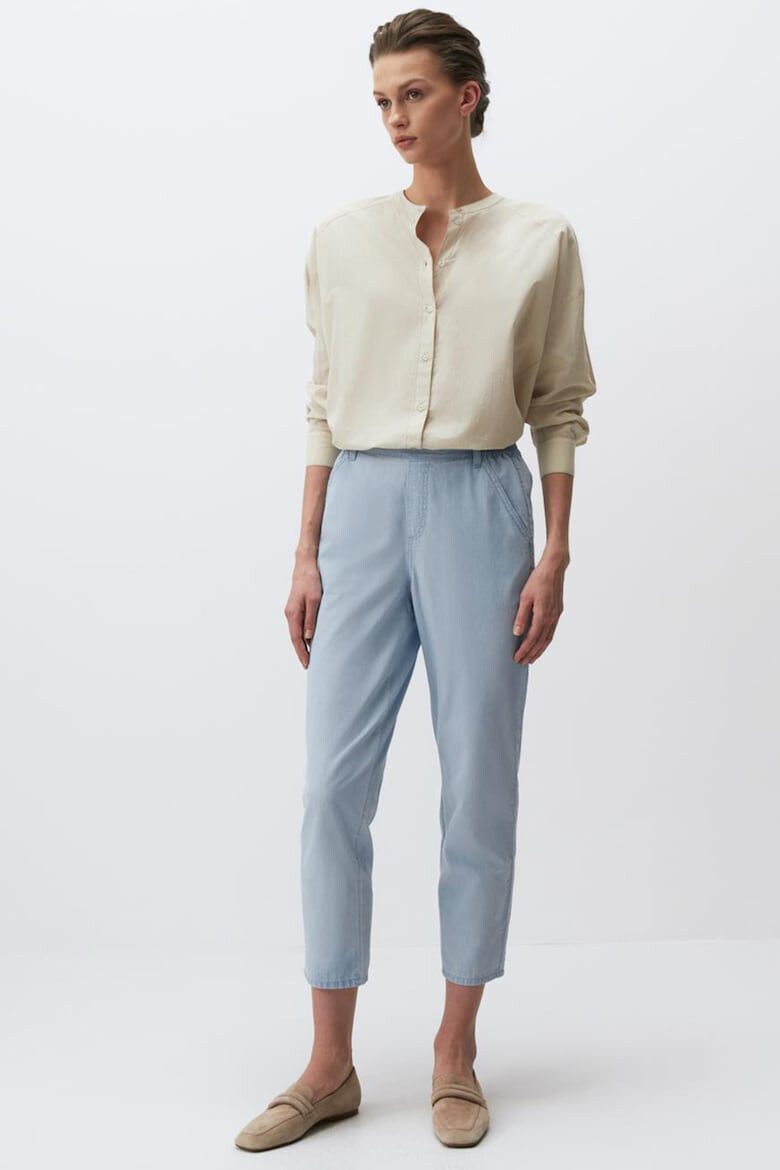 JIMMY KEY Pantaloni crop din chambray - Pled.ro