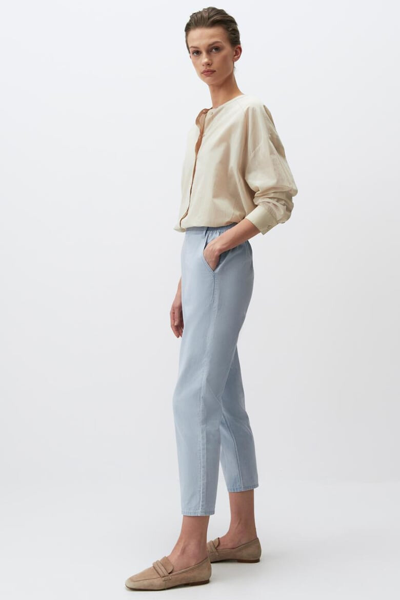 JIMMY KEY Pantaloni crop din chambray - Pled.ro