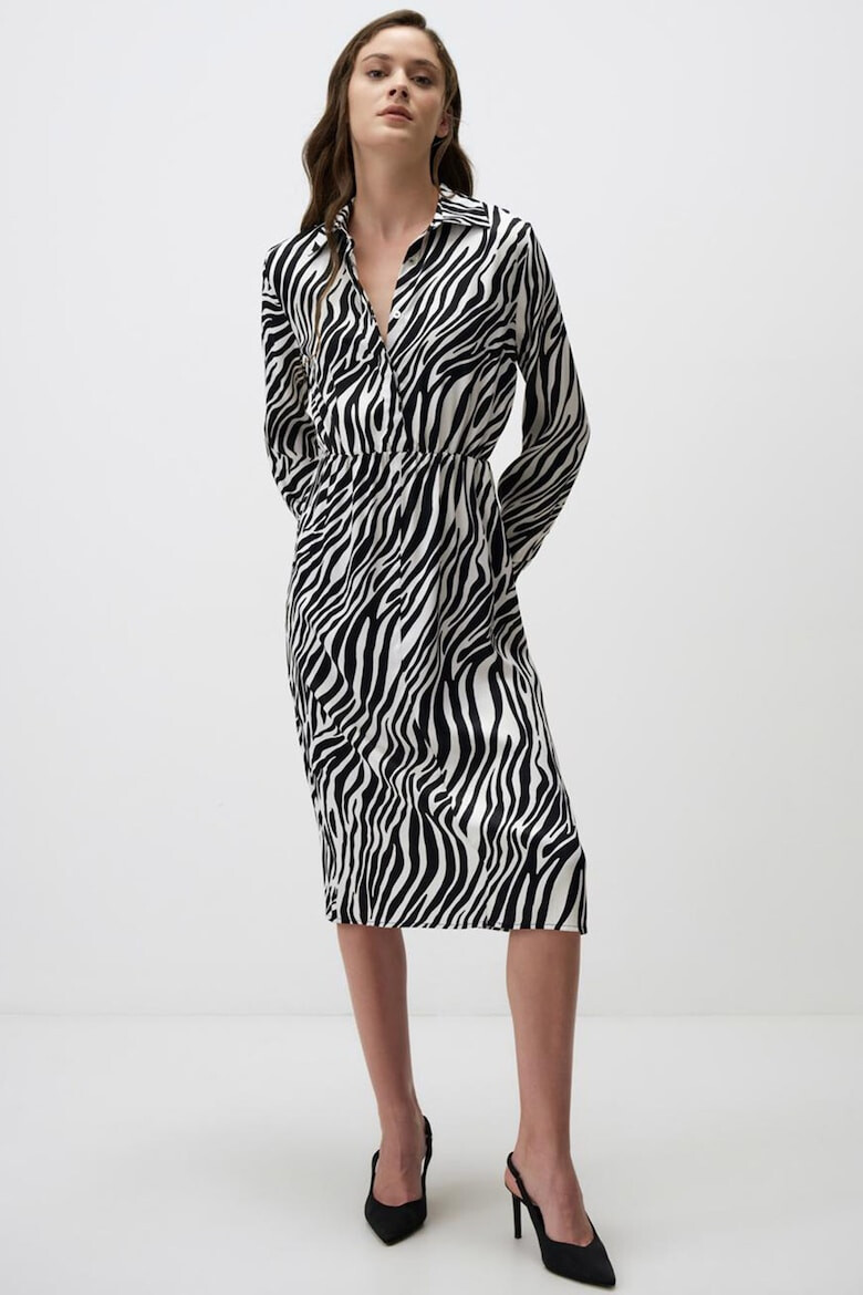 JIMMY KEY Rochie midi din satin cu imprimeu zebra - Pled.ro