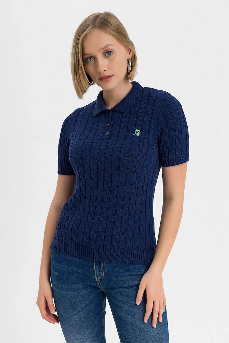 Jimmy Sanders Tricou polo cu model torsade Aracely - Pled.ro