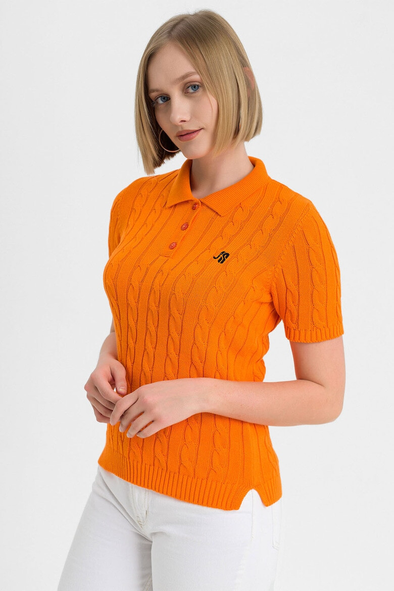 Jimmy Sanders Tricou polo cu model torsade Aracely - Pled.ro