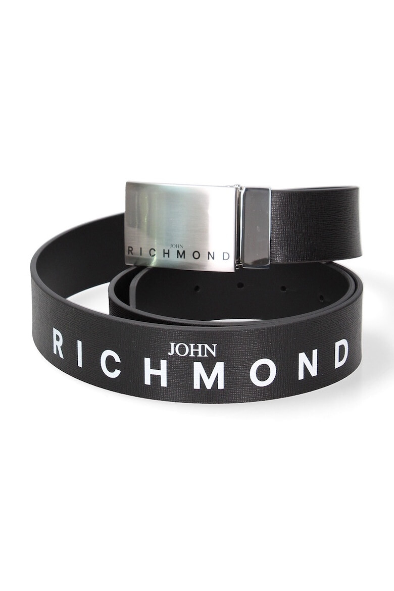 John Richmond Curea din piele cu imprimeu logo - Pled.ro