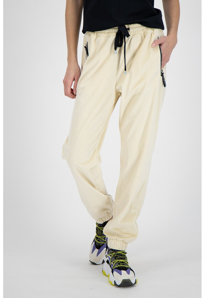 John Richmond Pantaloni jogger cu imprimeu text pe partea din spate - Pled.ro