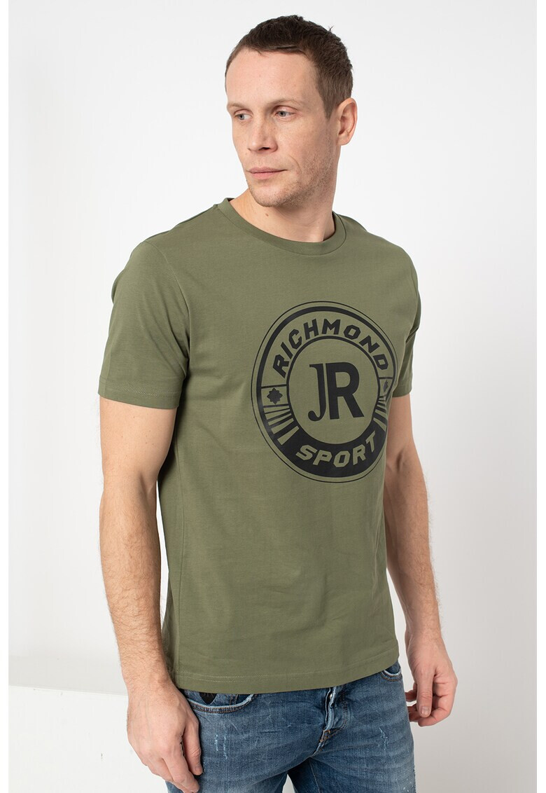 John Richmond Tricou de bumbac cu decolteu la baza gatului Vallei - Pled.ro