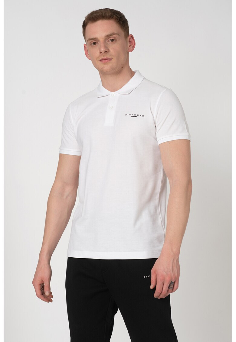 John Richmond Tricou polo din pique cu model logo Nilly - Pled.ro