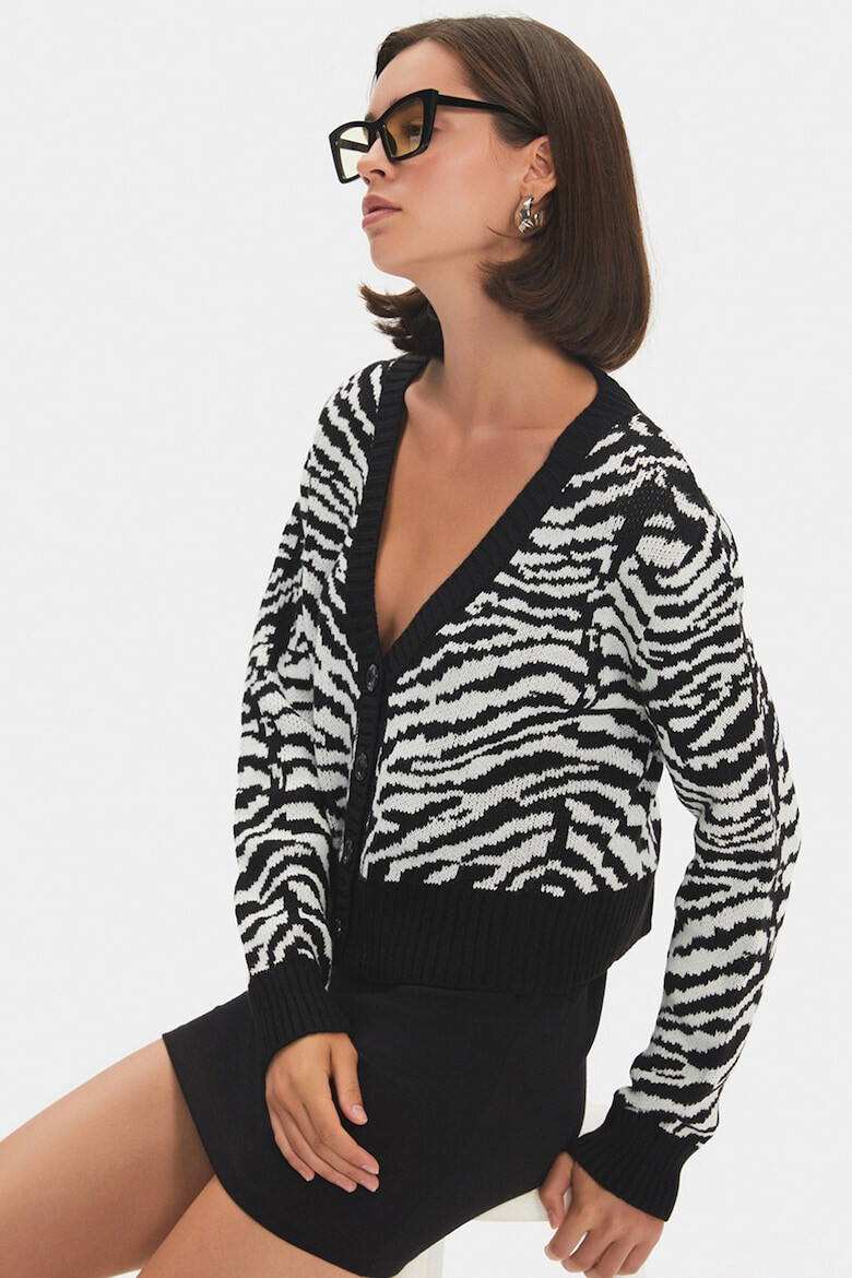 June Cardigan crop cu animal print - Pled.ro