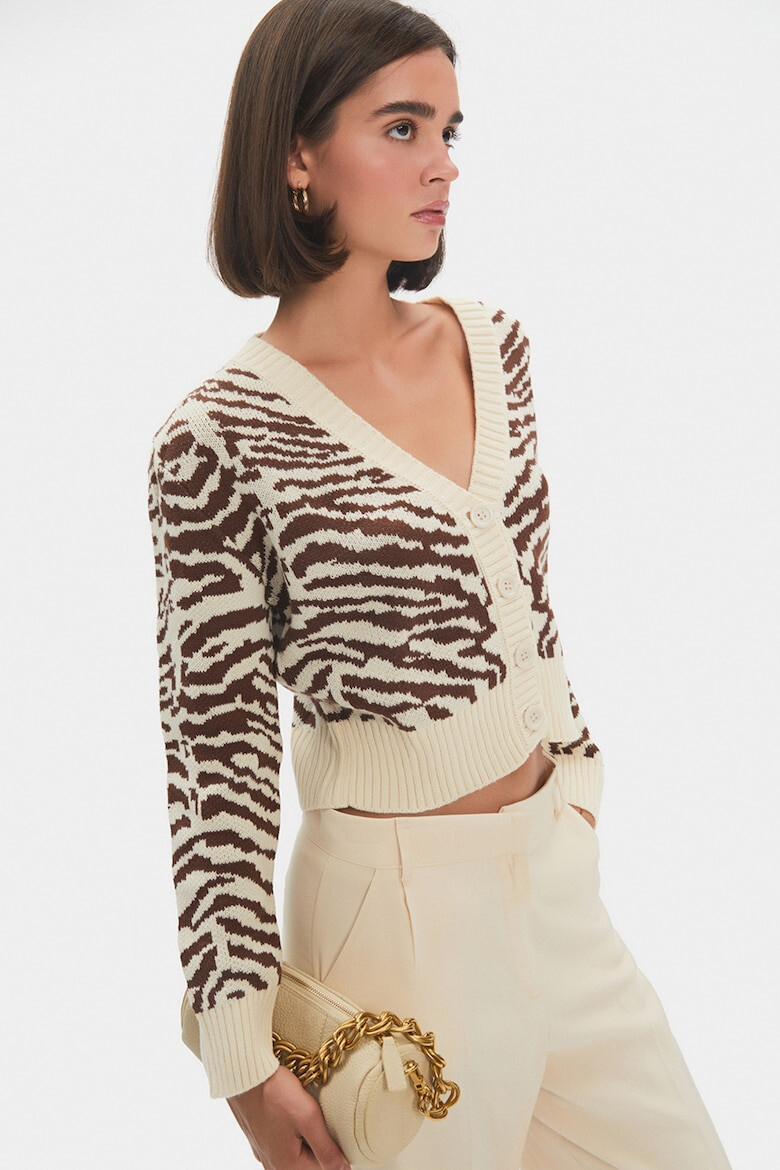 June Cardigan crop cu animal print - Pled.ro