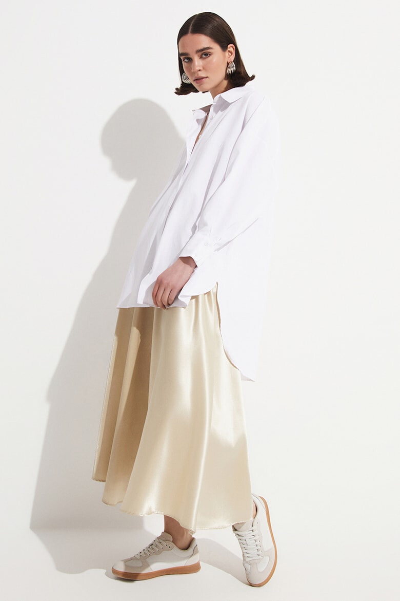 June Fusta midi din satin - Pled.ro