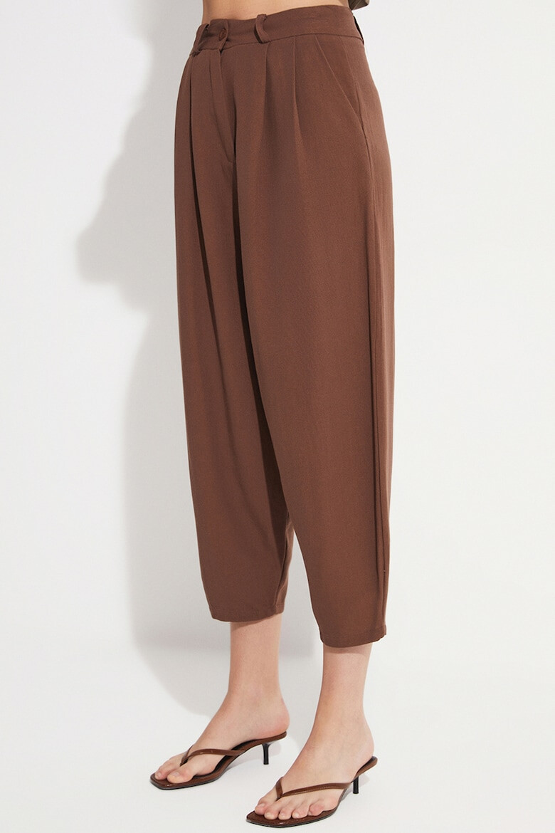 June Pantaloni crop conici din amestec de in - Pled.ro