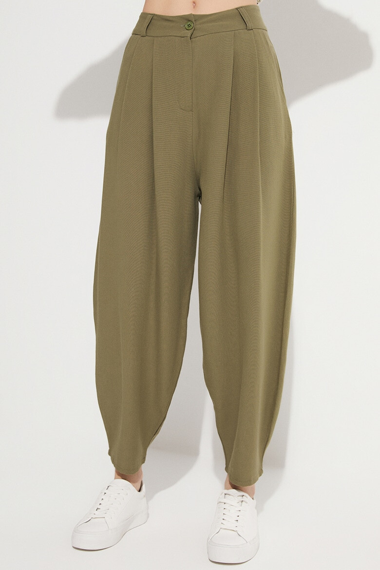 June Pantaloni crop conici din amestec de in - Pled.ro