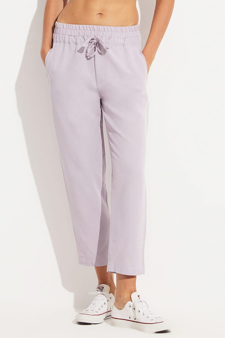 June Pantaloni crop din amestec de in - Pled.ro