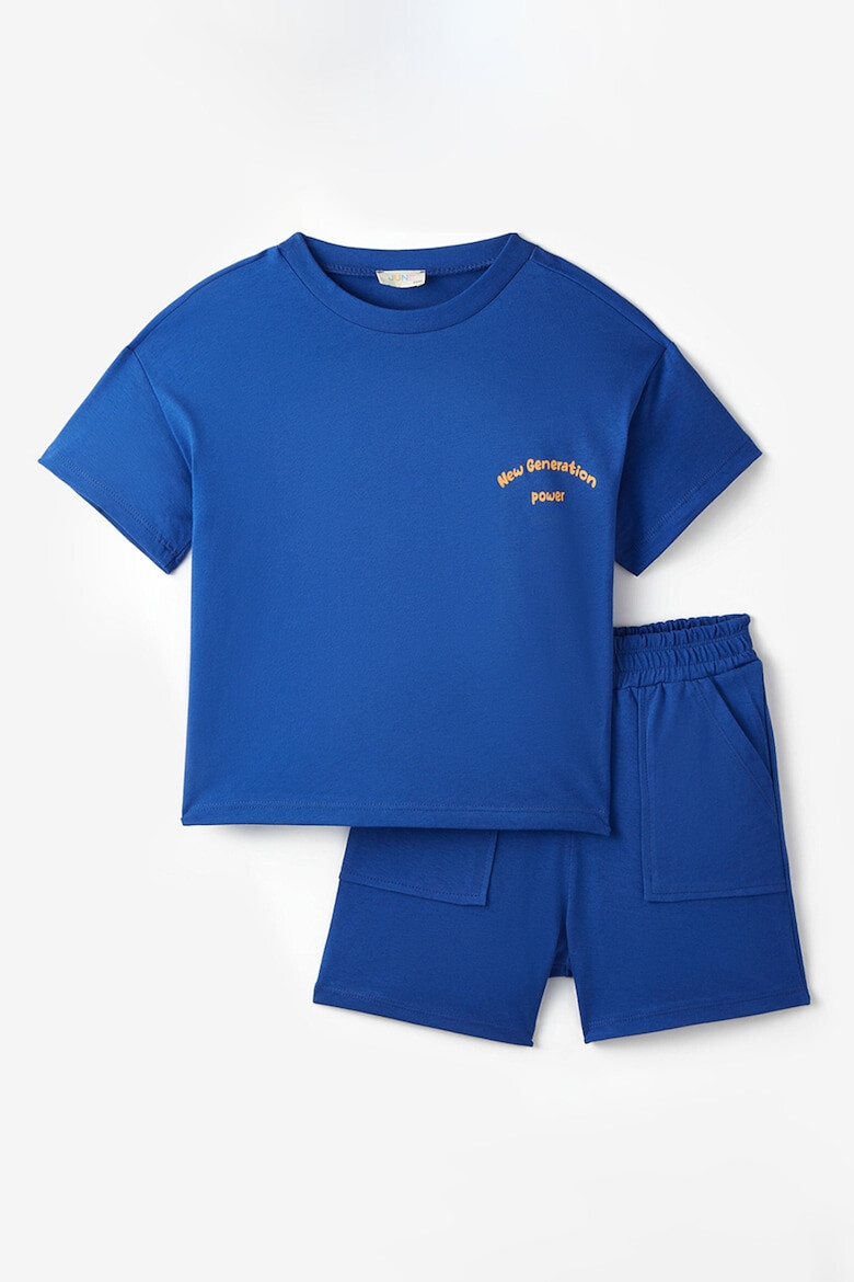 June Set de tricou si pantaloni scurti din bumbac - 2 piese - Pled.ro