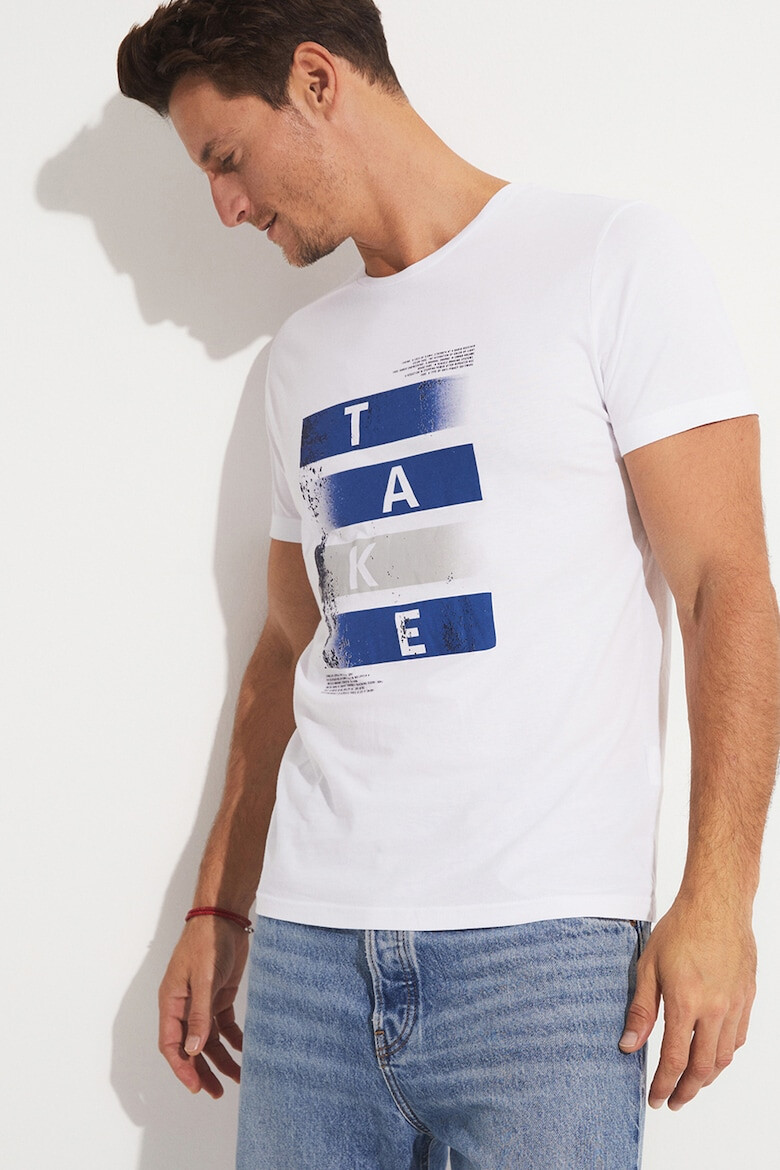 June Tricou de bumbac cu imprimeu text si grafic - Pled.ro