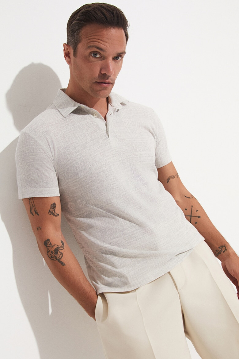 June Tricou polo cambrat cu model - Pled.ro