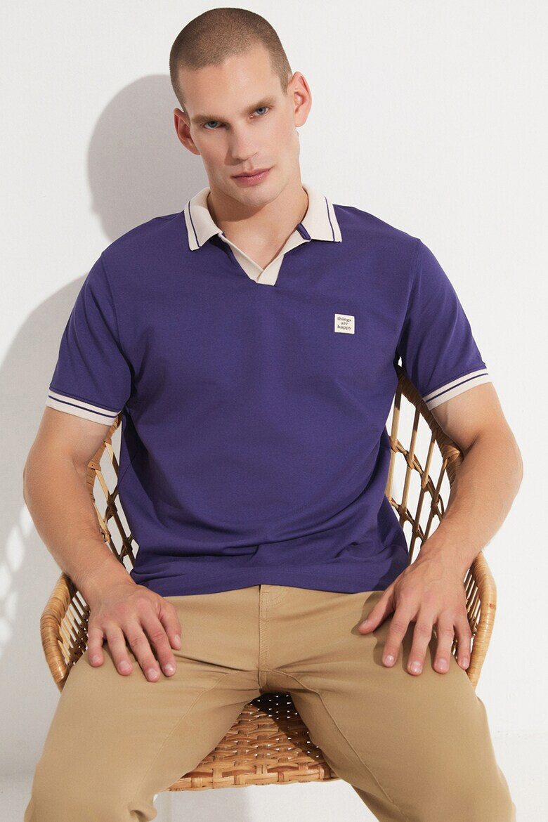 June Tricou polo cu detalii contrastante - Pled.ro