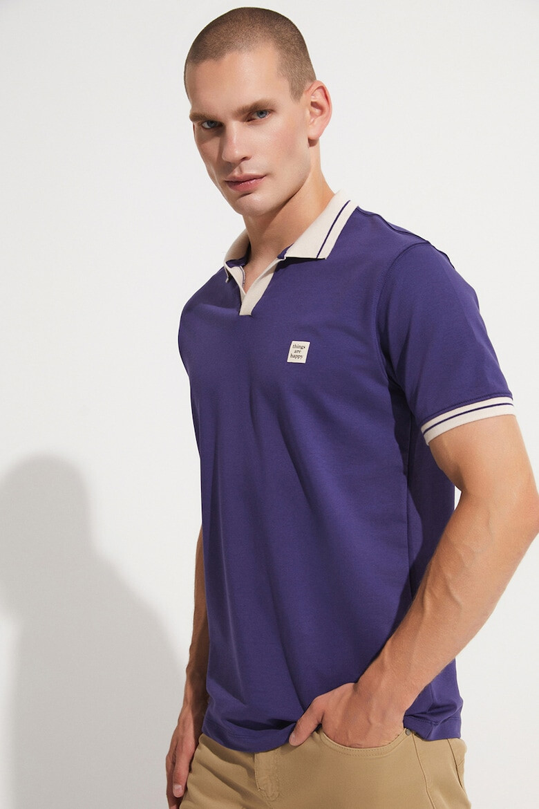 June Tricou polo cu detalii contrastante - Pled.ro