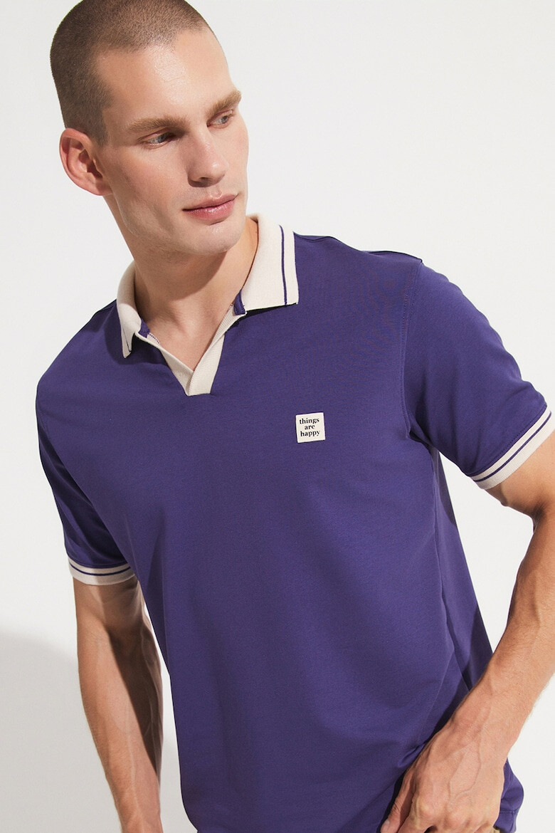 June Tricou polo cu detalii contrastante - Pled.ro