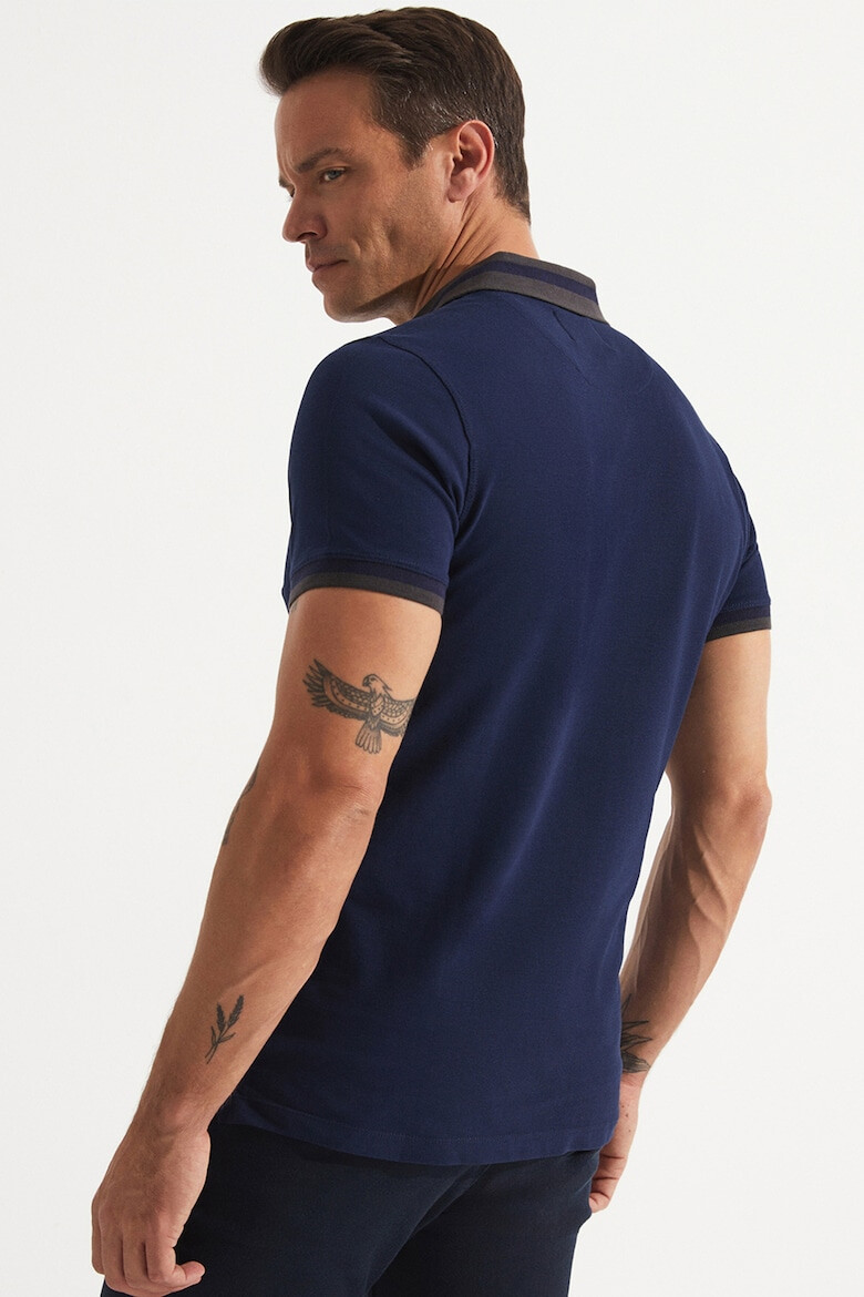 June Tricou slim fit polo de bumbac pique - Pled.ro