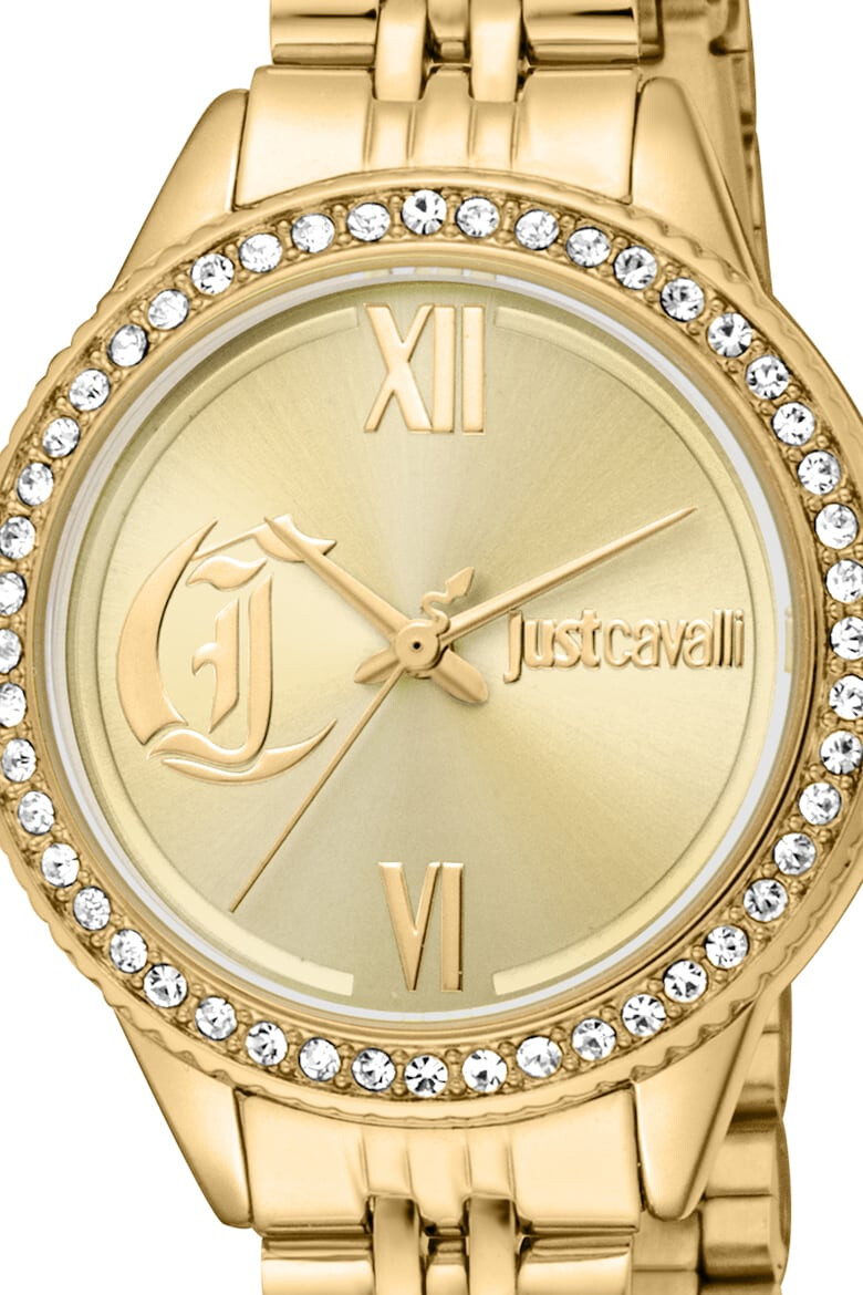 JUST CAVALLI Ceas quartz din otel inoxidabil decorat cu cristale - Pled.ro