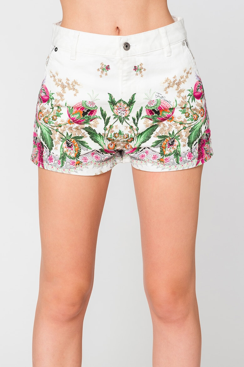 JUST CAVALLI Pantaloni scurti din denim cu model floral - Pled.ro