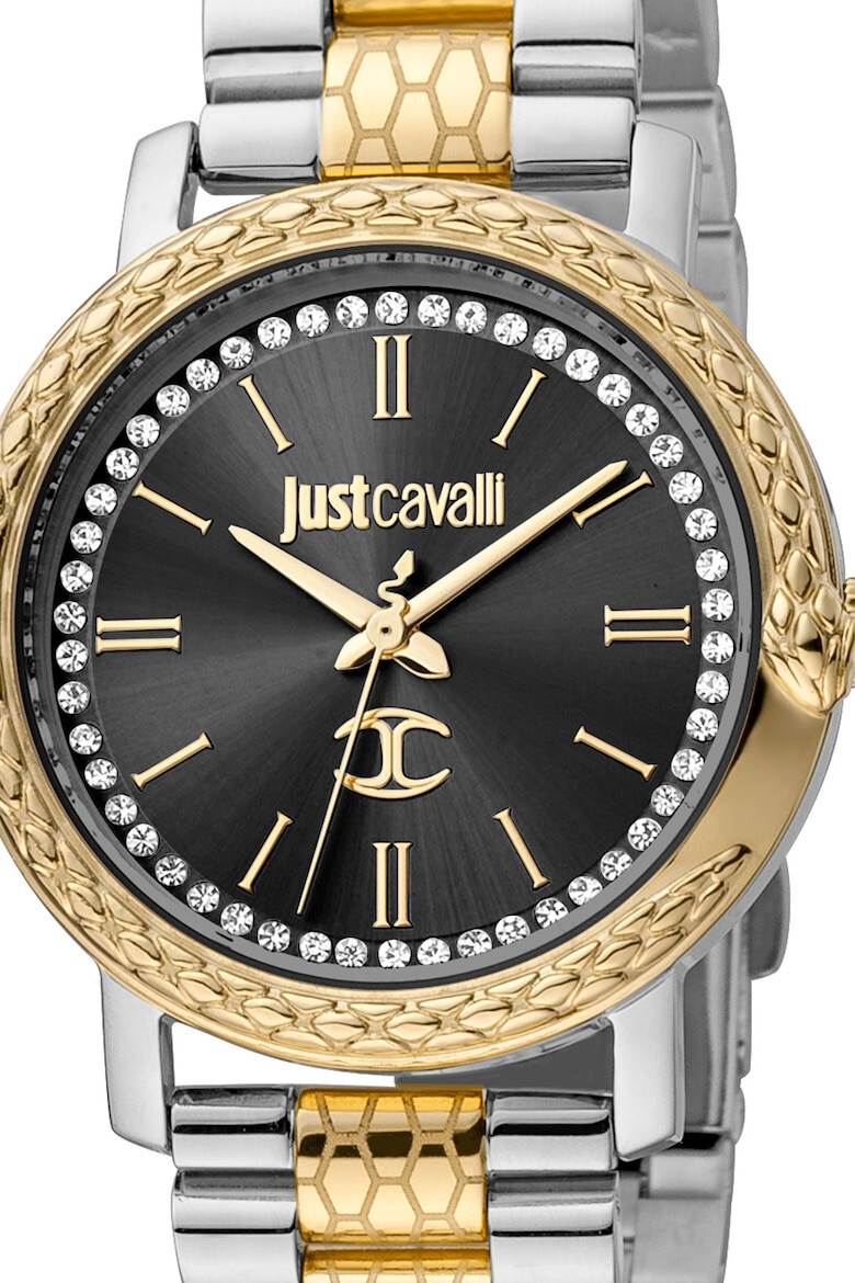 JUST CAVALLI Set de ceas de otel inoxidabil cu cristale si bratara cu zirconia - Pled.ro